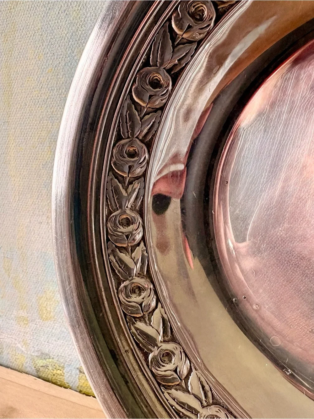 Reed & Barton Silverplated Rose-Embellished Serving Bowl